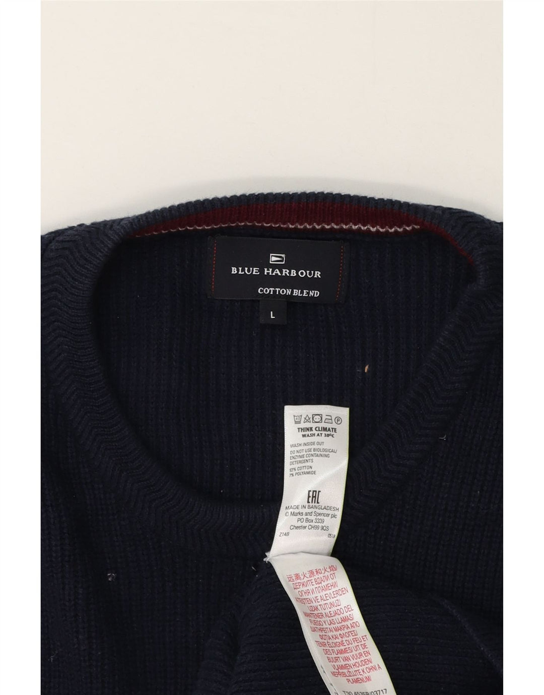 Pulover Marks & Spencer pentru bărbați, Blue Harbour, cu decolteu, mare, bleumarin