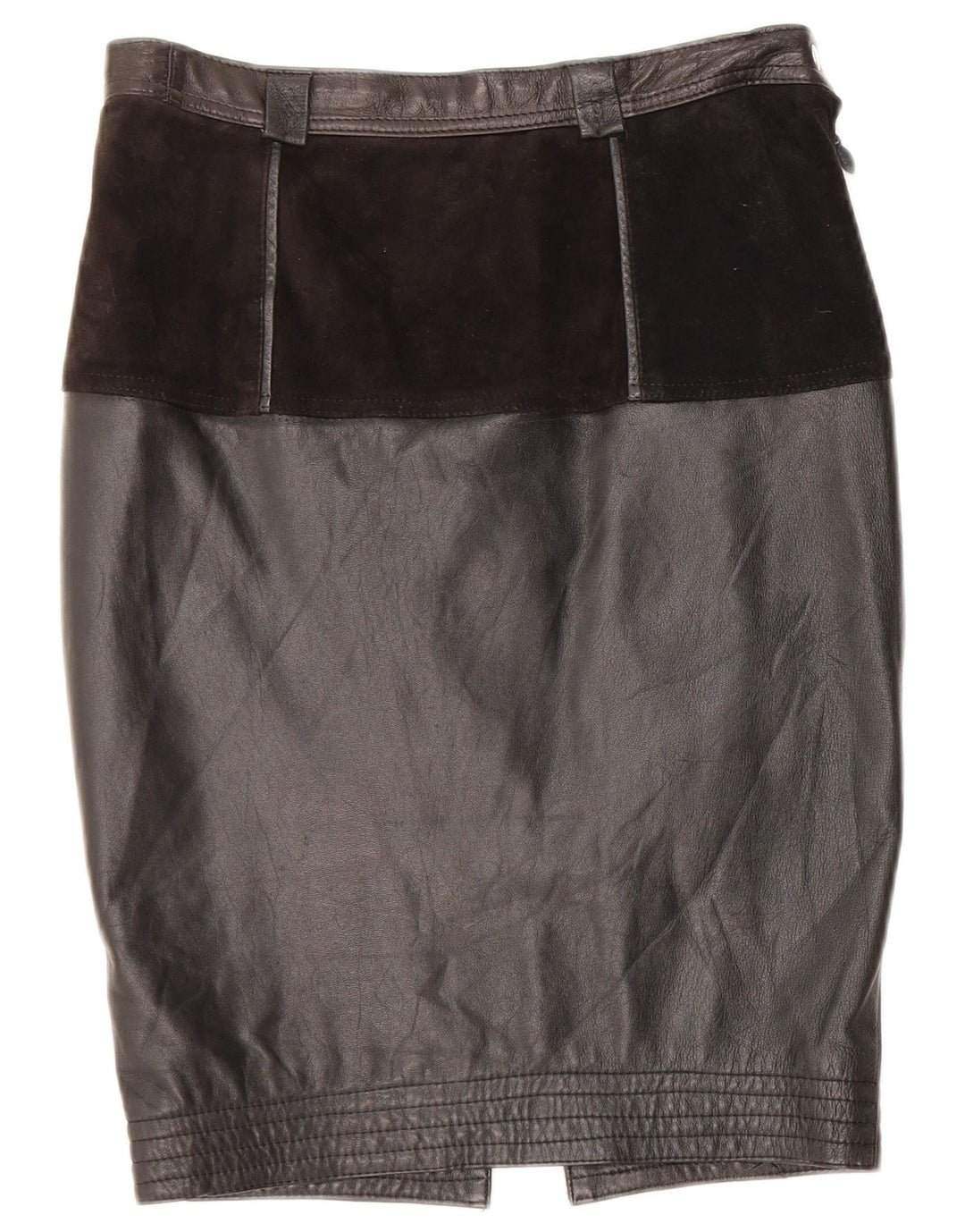 Fusta din piele pentru femei VINTAGE Medium W28 Negru