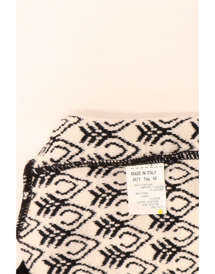 STIZZOLI Pulover cardigan cu paragate pentru femei IT 46 Large White Geometric