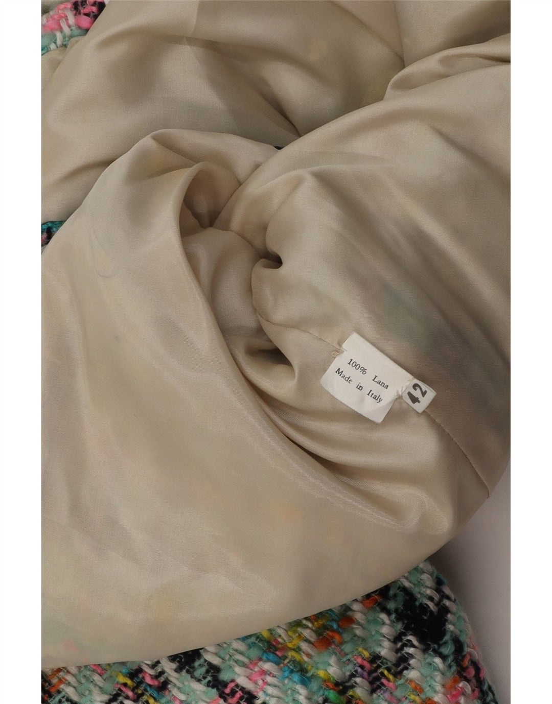 Jachetă pentru femei VINTAGE cu 4 nasturi IT 42 Medium Turcoaz Houndstooth