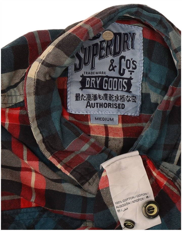 Cămașă de flanel pentru bărbați Superdry, bumbac cu carouri medii multicolore