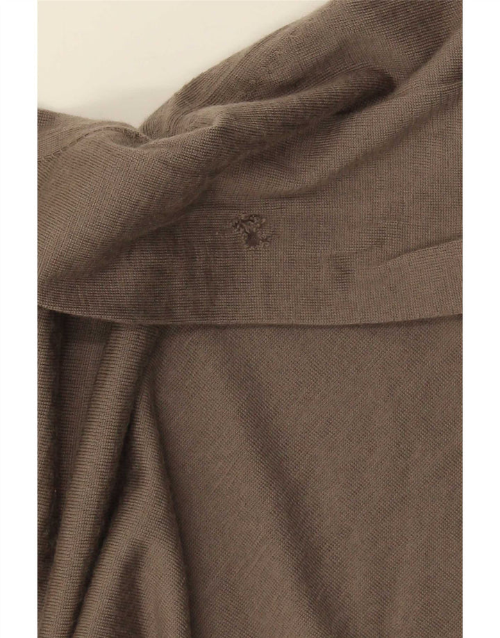 Pulover Massimo Dutti pentru bărbați, cu fermoar și gât, lână maro 2XL