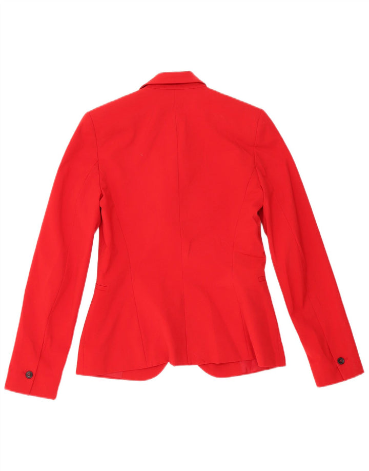 Blazer supradimensionat pentru femei Zara cu 1 nasture EU 34 2XS Poliester roșu