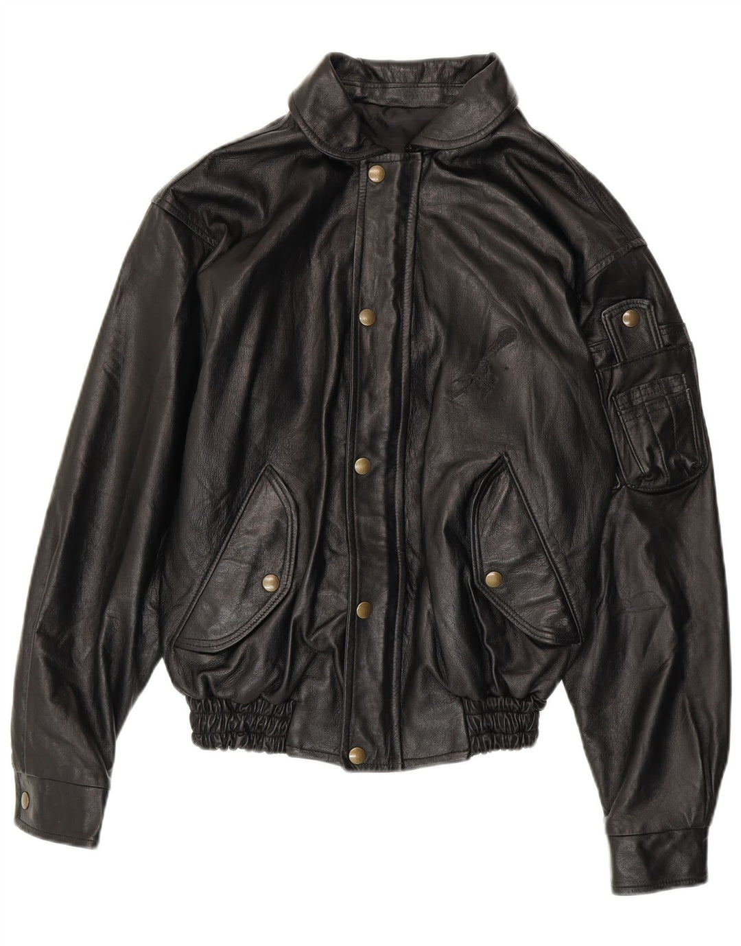 Jachetă de piele pentru bărbați VINTAGE UK 36 Piele neagră mică