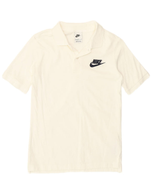 Tricou polo Nike pentru băieți 12-13 ani, mare, alb, bumbac