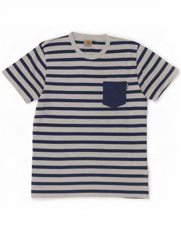 Tricou pentru bărbați Carhartt Top din bumbac cu dungi gri mediu