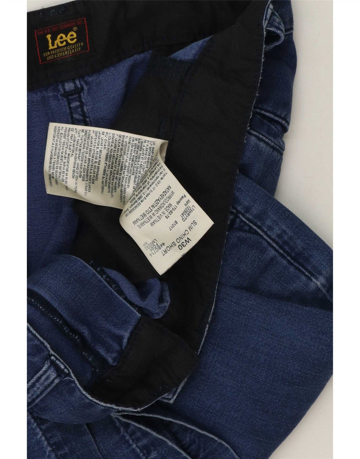 Pantaloni scurți chino subțiri Lee pentru bărbați W30, bumbac albastru mediu