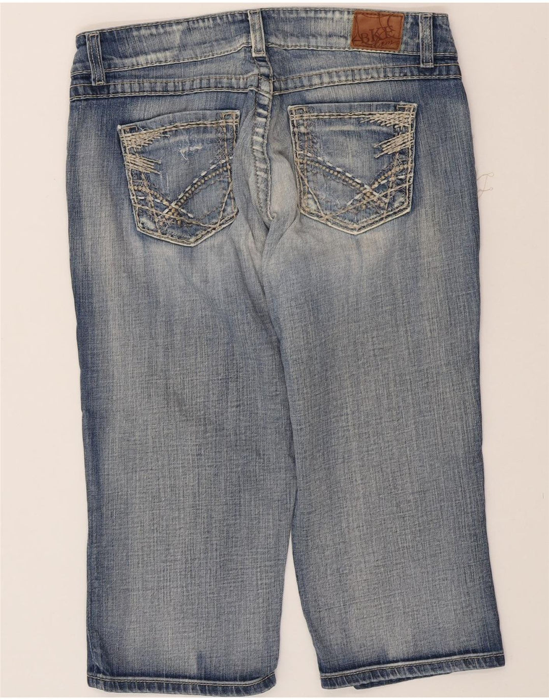 BKE Mens Distressed Denim Bermuda Shorts W33 Medium Blue Cotton Vintage BKE and Second-Hand BKE from Messina Hembry 