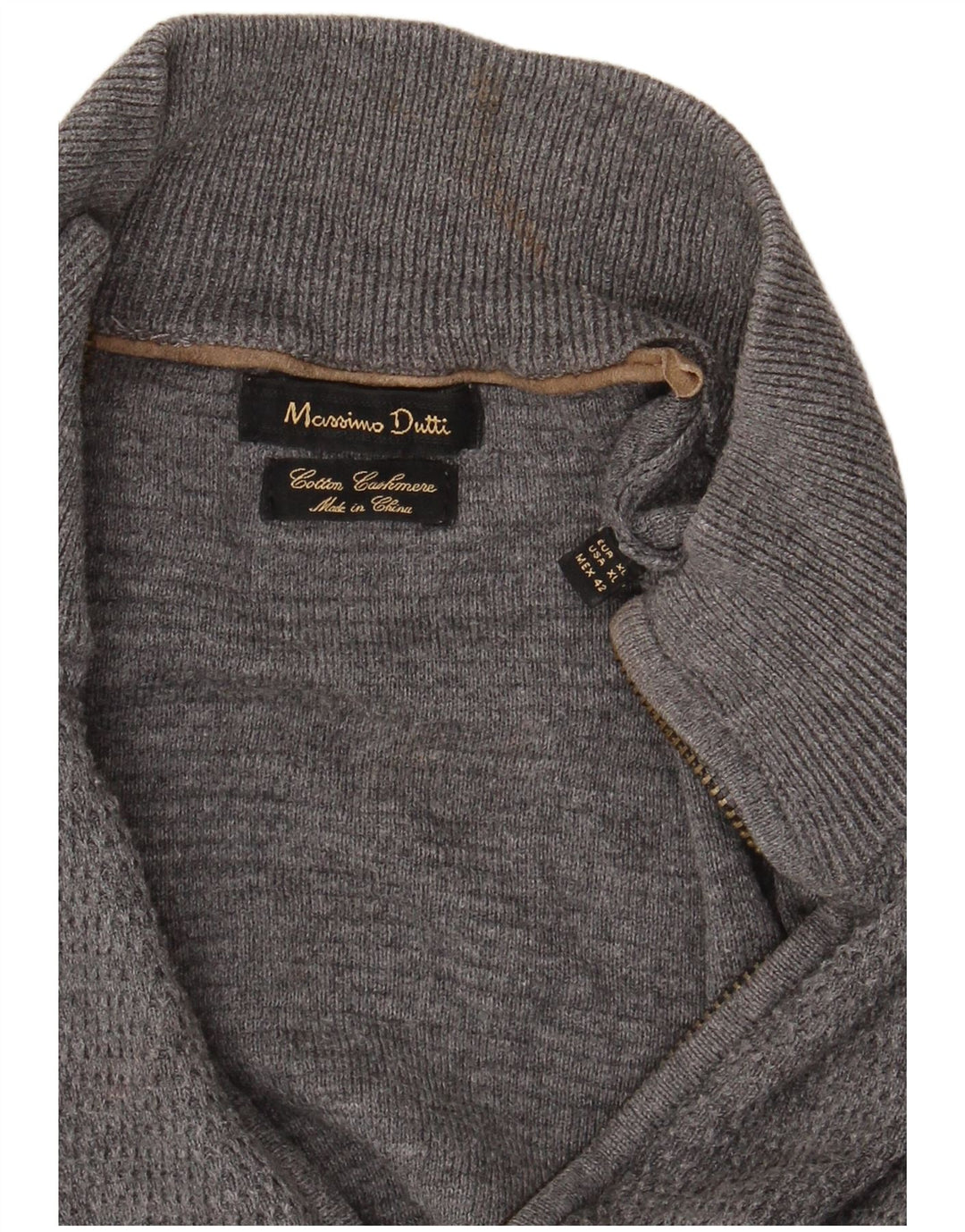 Pulover cardigan cu fermoar complet Massimo Dutti pentru bărbați XL gri