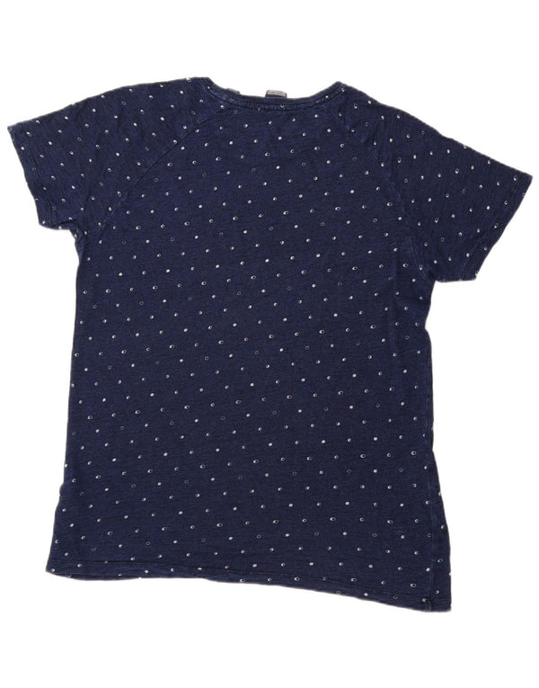 Tricou pentru bărbați SCOTCH & SODA Top XL bleumarin, bumbac cu pete