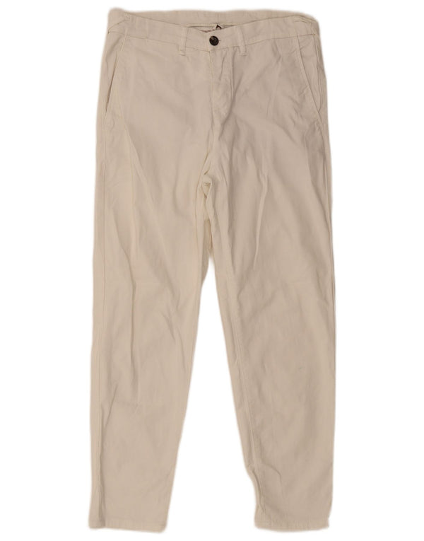 Pantaloni chino cargo subțiri pentru bărbați Zara EU 38 Mici L30 L26 Bumbac alb cadru