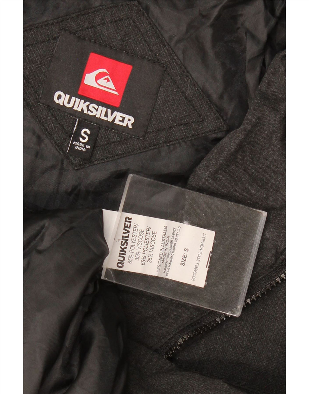 Jachetă militară QUIKSILVER pentru bărbați UK 36 Poliester gri mic