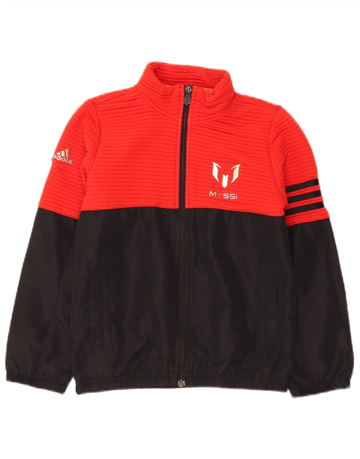 Jachetă Adidas pentru băieți MESSI Graphic Trening Top 7-8 ani, roșu, color block