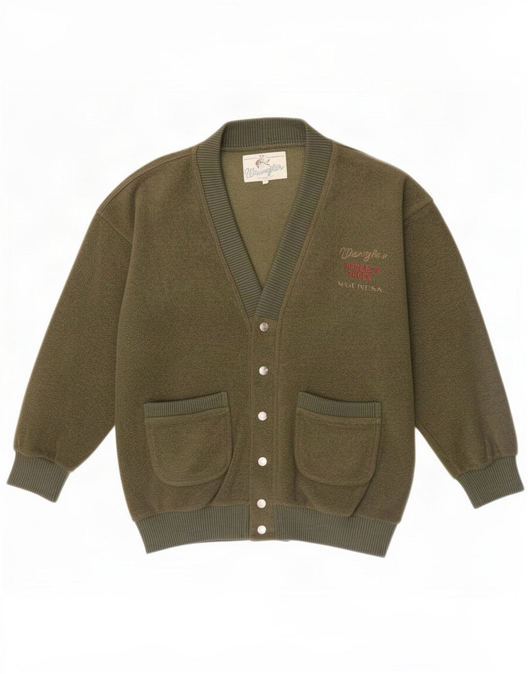 Pulover cardigan pentru bărbați Wrangler Poliester verde mediu