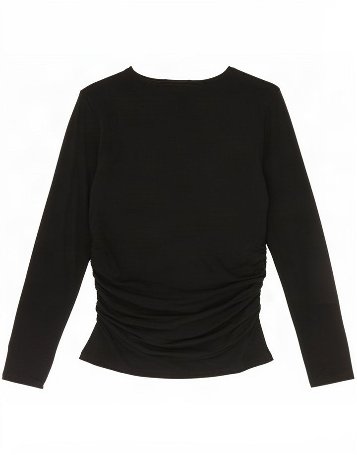 Marks & Spencer Top pentru femei cu mânecă lungă UK 14, mare, negru, acrilic