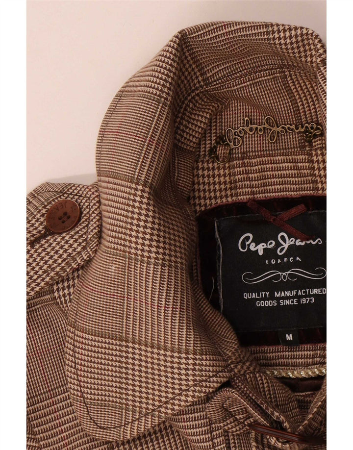 PEPE Jeans haină cu brâu pentru femei UK 14, bumbac cu picior de gală maro mediu