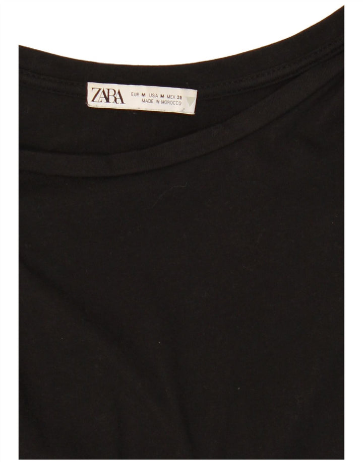 Bluză Zara pentru femei Crop Batwing Top UK 12 Medium Black