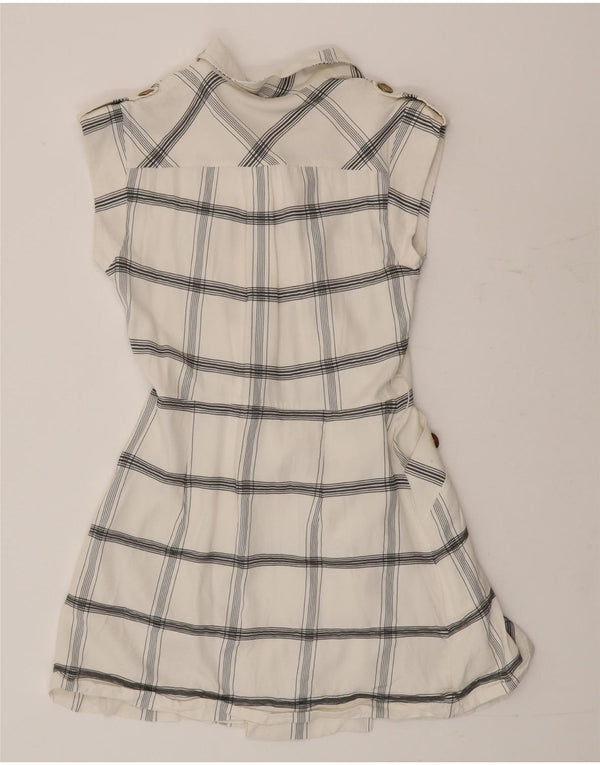 Rochie cămașă fără mâneci pentru femei Karen Millen UK 10 Small White Check Viscose