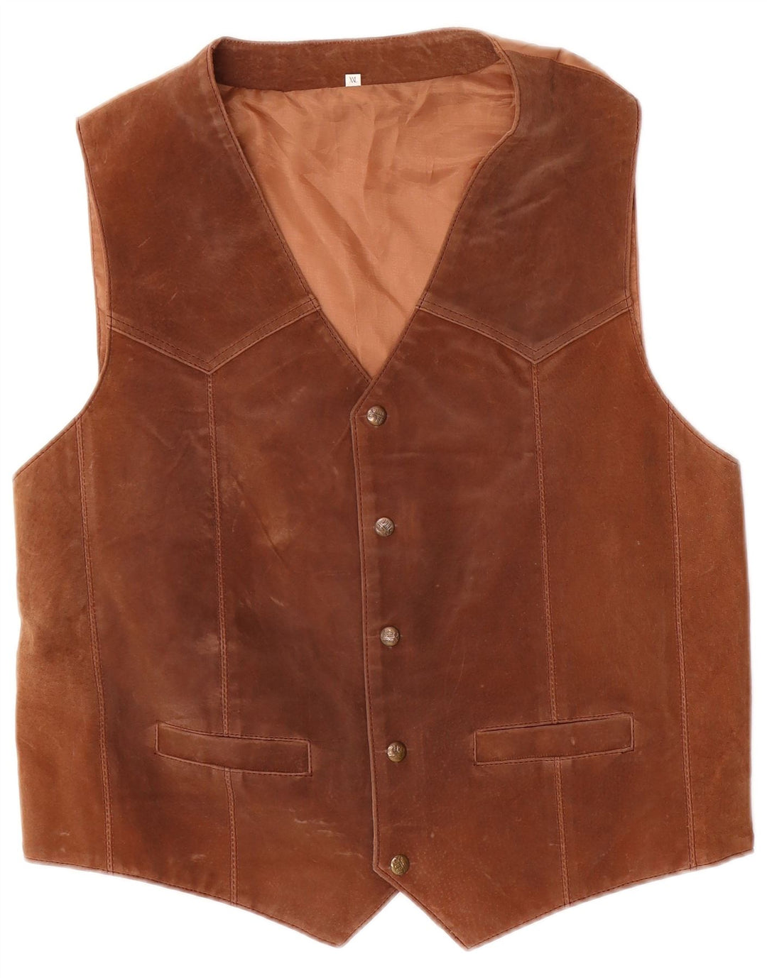 Vestă vintage bărbătească din piele intoarsa 2XL maro