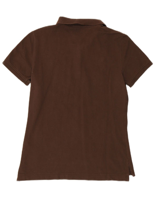 Tricou polo TOMMY HILFIGER pentru femei, cu ajustare clasică, UK 12, bumbac maro mediu