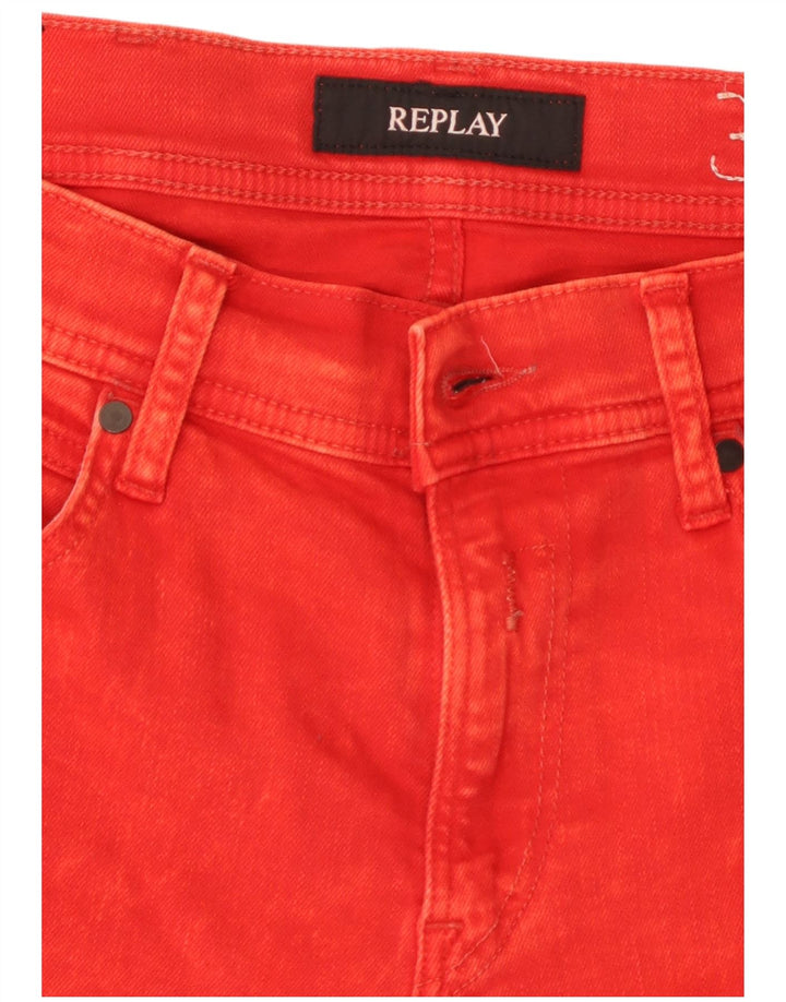 REPLAY Blugi skinny pentru bărbați W30 L32 bumbac roșu