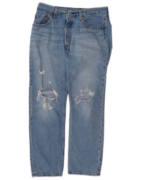 Blugi drepți distressed 501 pentru femei LEVI'S L29 L26 Bumbac albastru