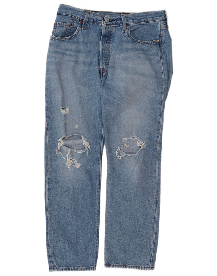 Blugi drepți distressed 501 pentru femei LEVI'S L29 L26 Bumbac albastru