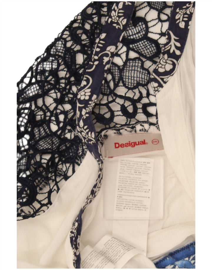 Bluză cămașă Desigual pentru femei UK 20 2XL Alb Patchwork Viscose