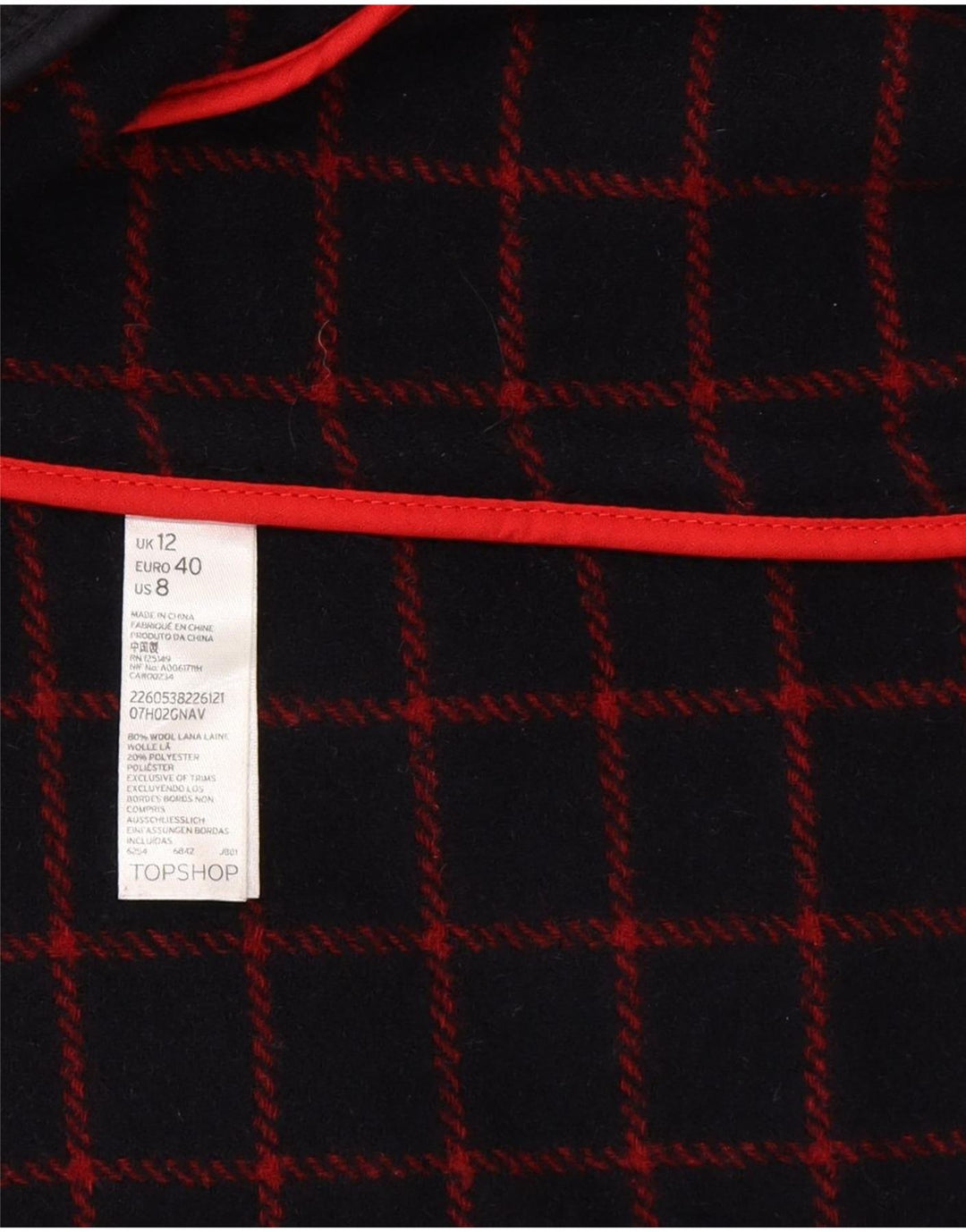 Topshop Duffle Coat pentru femei UK 12 Mediu Lână bleumarin