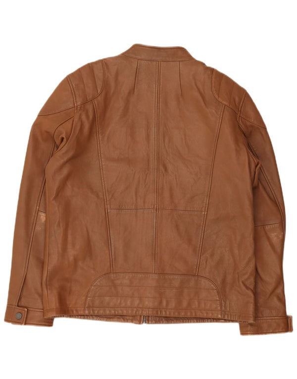 Bruno Banani Jachetă Biker din piele pentru bărbați UK 44 2XL maro