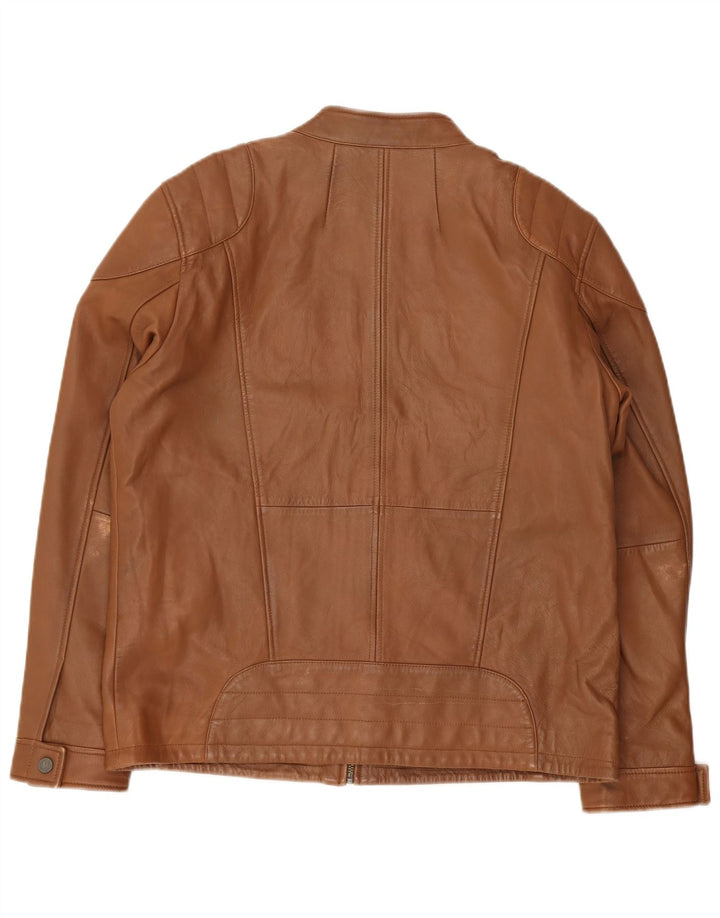 Bruno Banani Jachetă Biker din piele pentru bărbați UK 44 2XL maro
