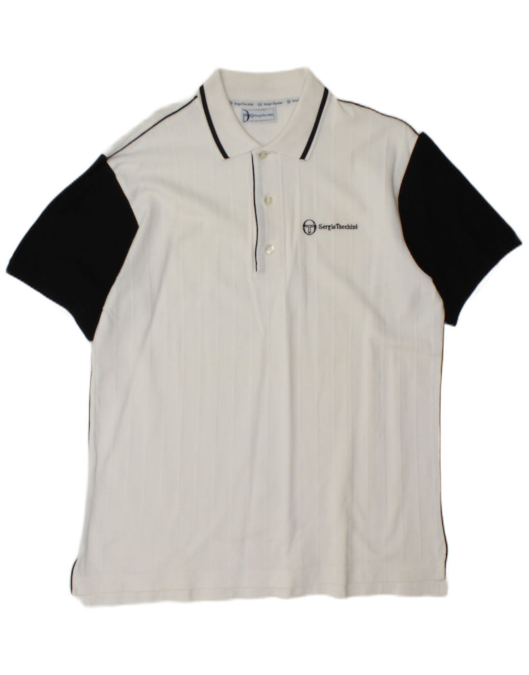 Tricou polo Sergio Tacchini pentru bărbați, bumbac color bloc alb mediu