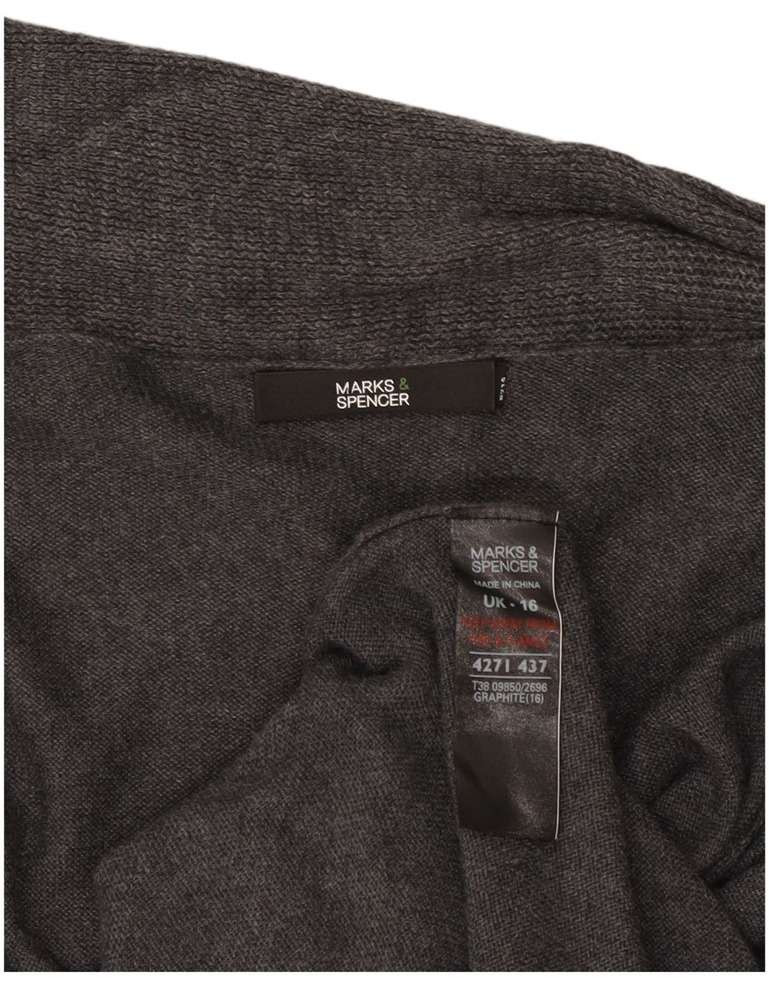 Pulover cardigan deschis pentru femei Marks & Spencer UK 16 mare gri