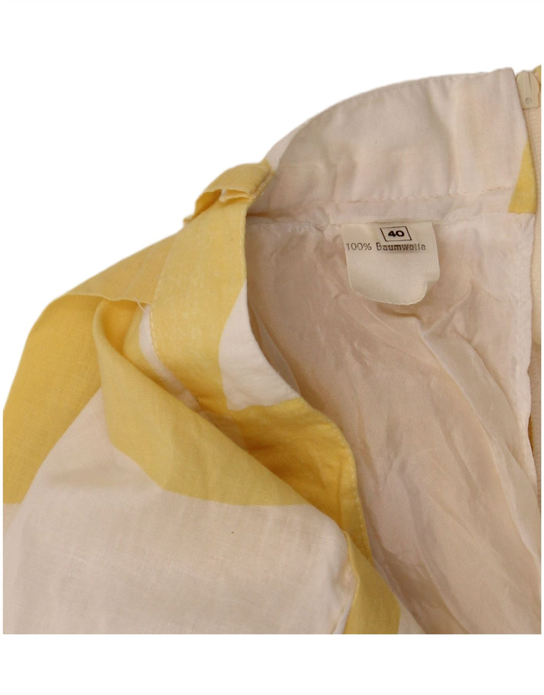 VINTAGE Fusta A-Line Femei EU 40 Medium W28 Bumbac Geometric Galben