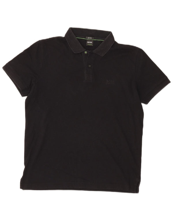 Cămașă polo Hugo Boss pentru bărbați, cu formă regulată, negru mediu