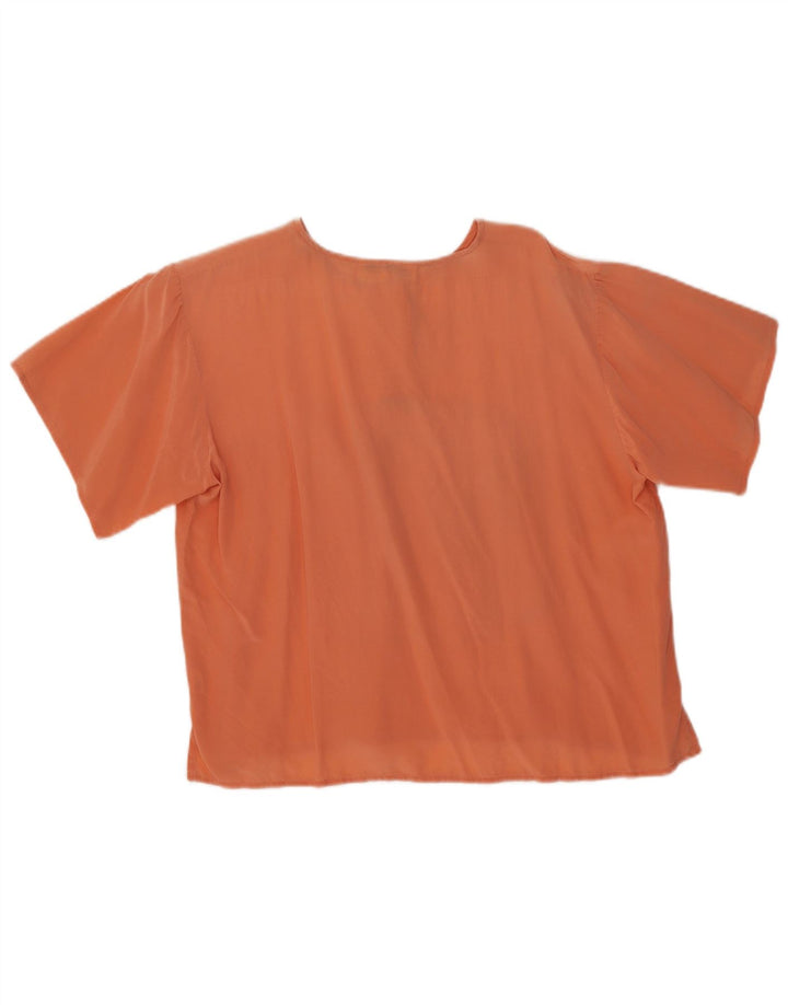 Bluză vintage pentru femei UK 18 XL din mătase portocalie