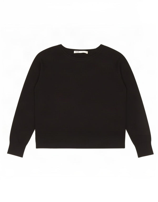 Pulover supradimensionat pentru femei Zara, cu gât de barcă, UK 10 Mic Negru