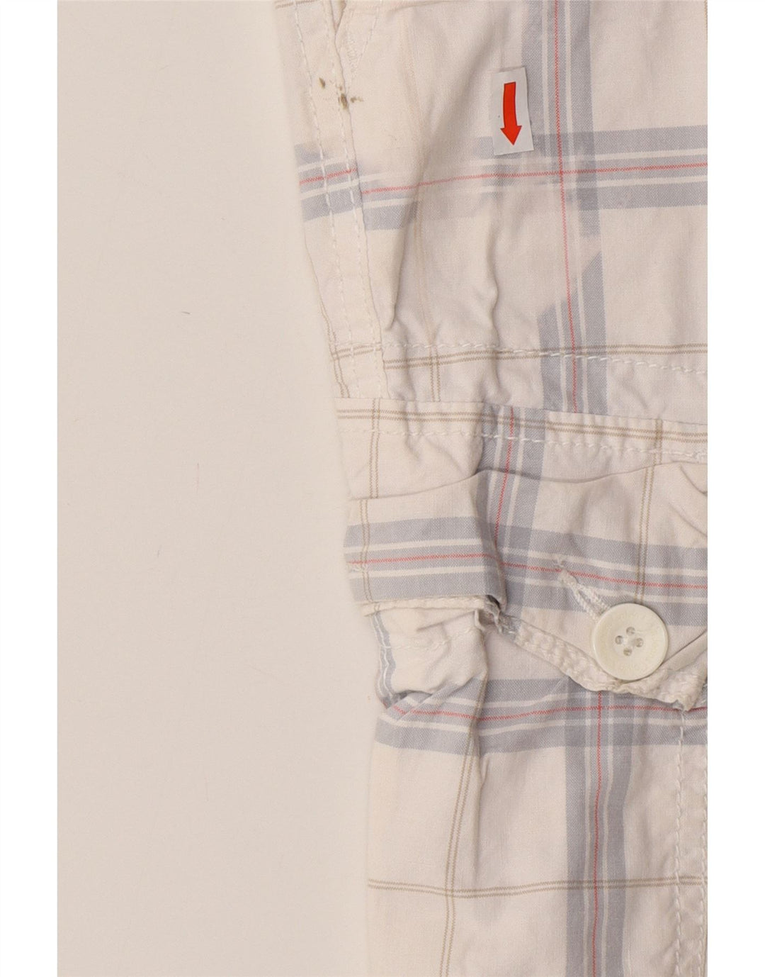 Pantaloni scurți cargo pentru bărbați CALVIN KLEIN W32, bumbac alb mediu cu carouri