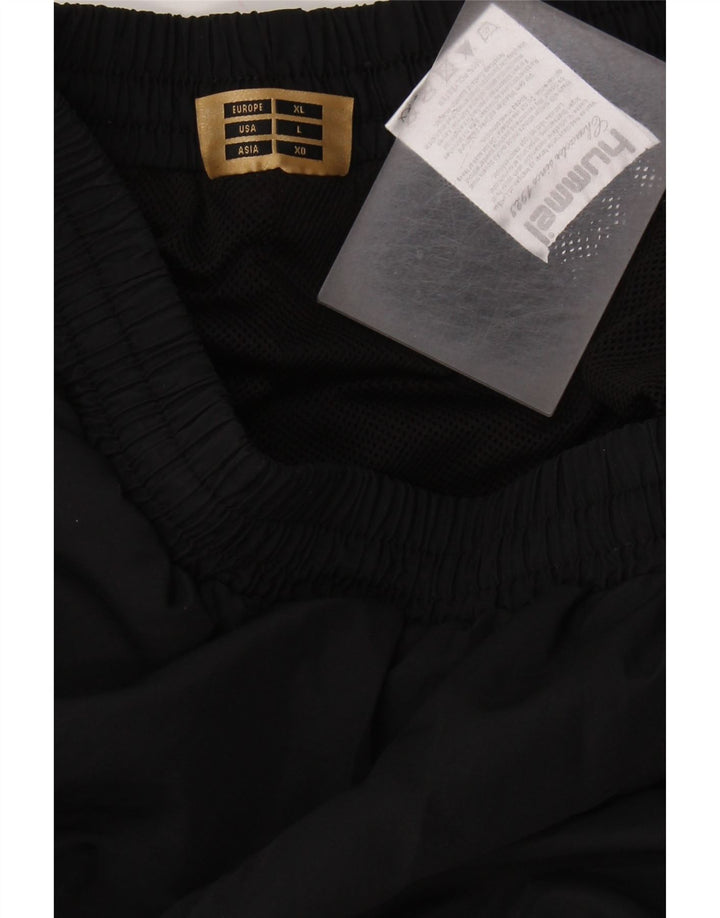 Pantaloni de trening grafic pentru bărbați HUMMEL, mari, negru, poliester