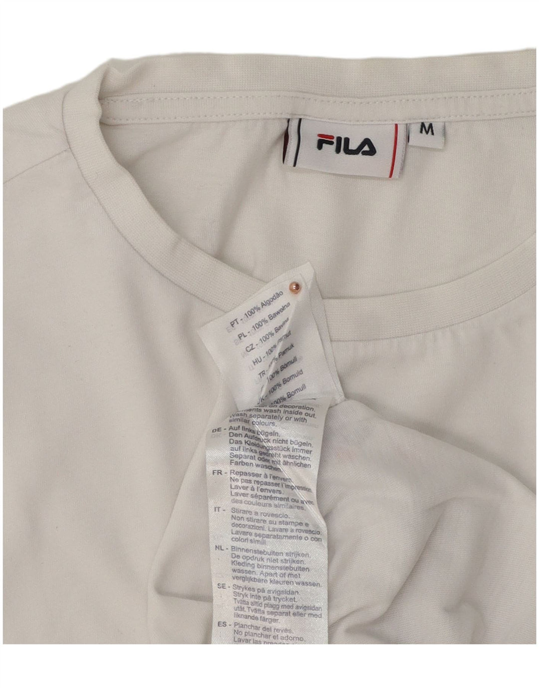 Tricou cu grafic Fila pentru bărbați Top Medium Alb Bumbac