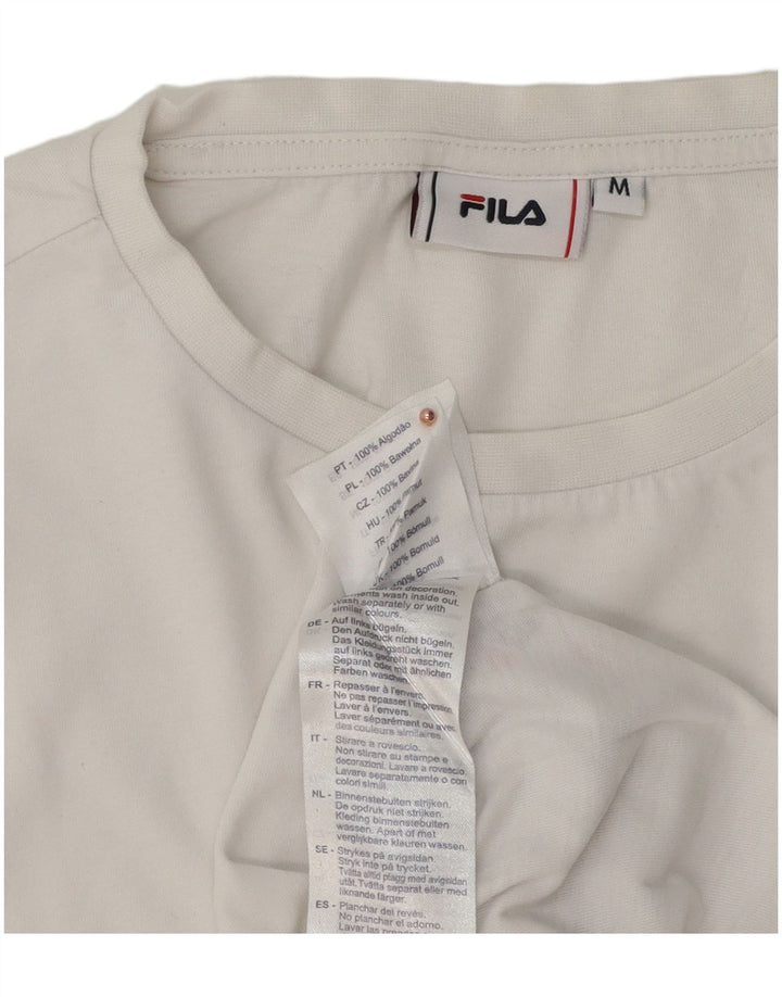 Tricou cu grafic Fila pentru bărbați Top Medium Alb Bumbac