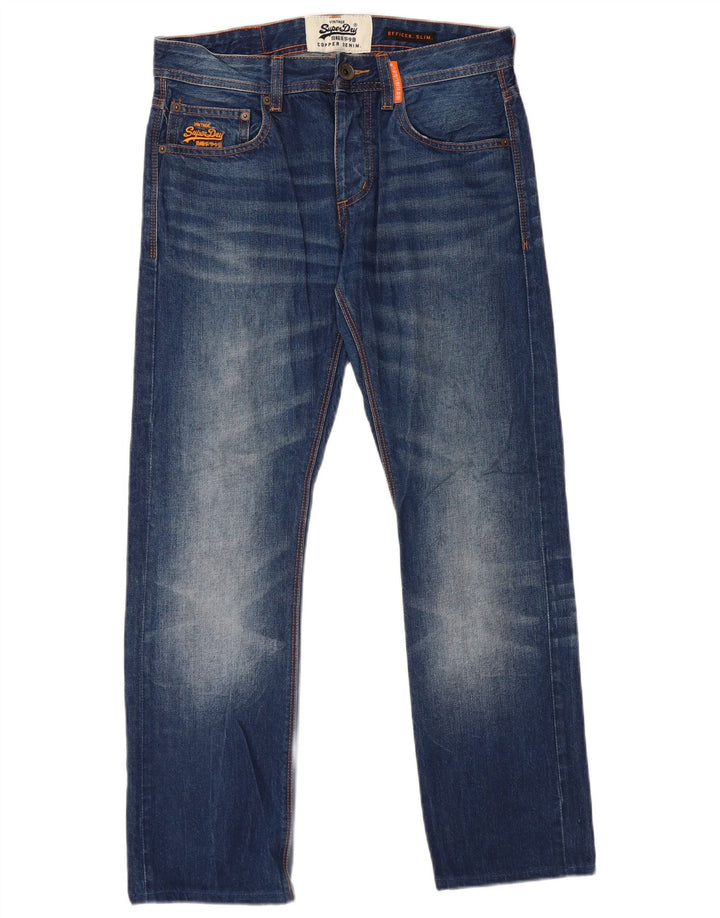SUPERDRY Blugi subțiri pentru femei Acid Wash W28 L27 Bumbac albastru