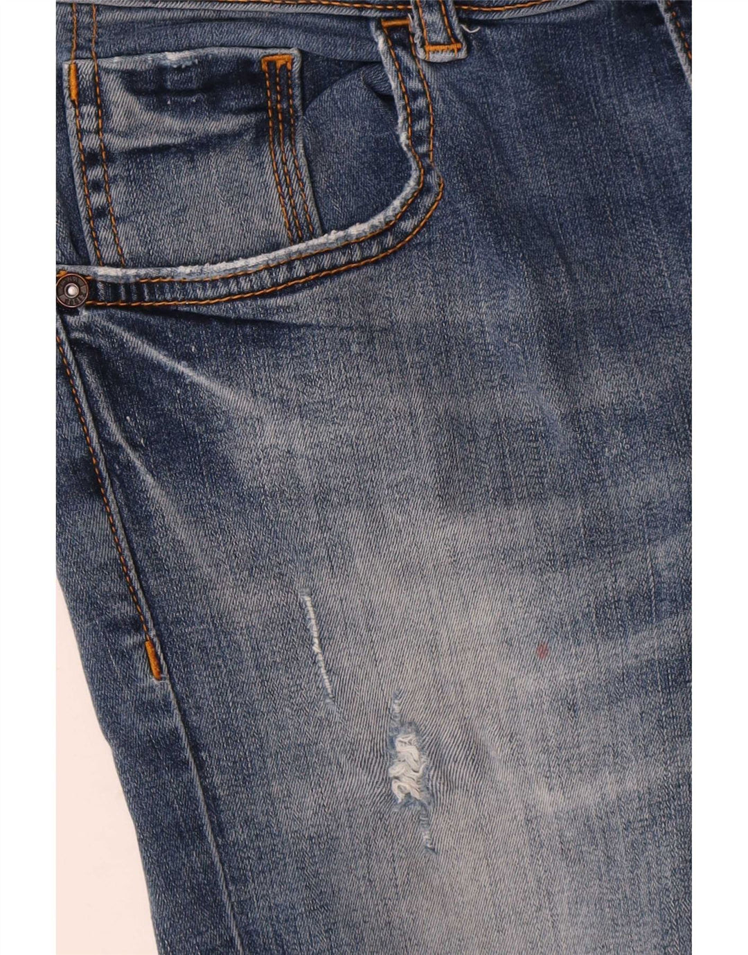 Blugi skinny distressed pentru femei Zara L28 L27 Albastru