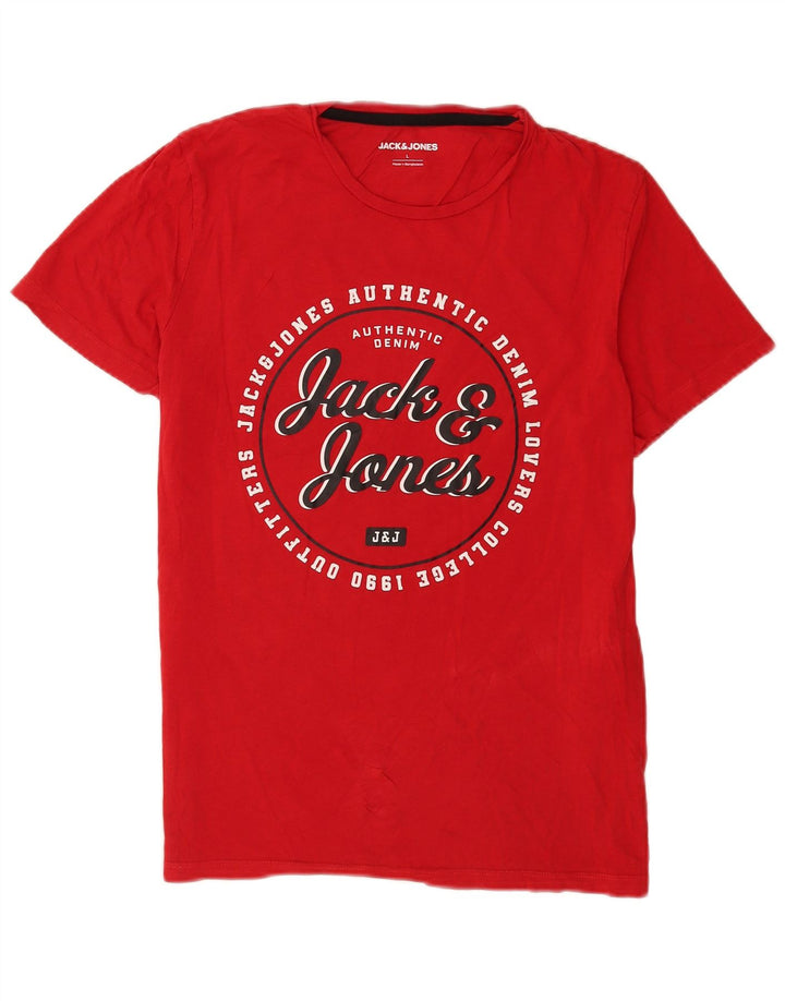 Tricou cu grafică obișnuită Jack & Jones pentru bărbați Top mare bumbac roșu