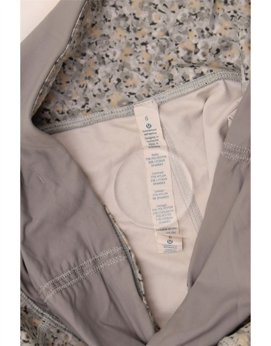Leggings crop pentru femei Lululemon US 6 Medium Gri Floral Poliester