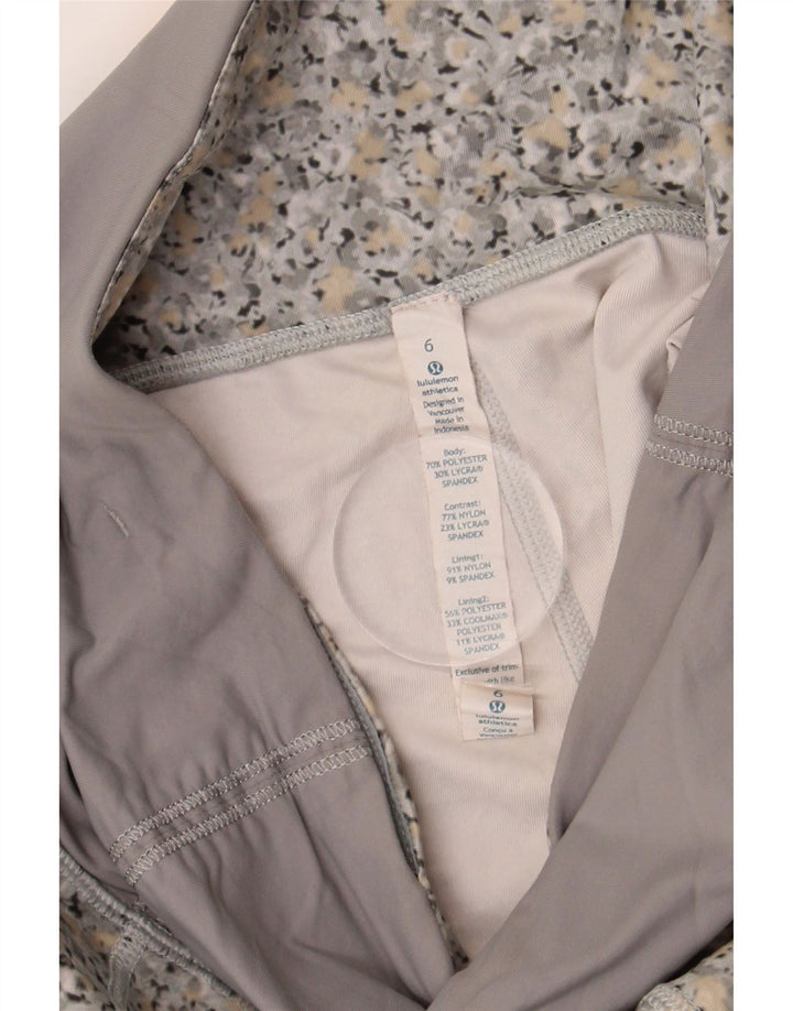Leggings crop pentru femei Lululemon US 6 Medium Gri Floral Poliester