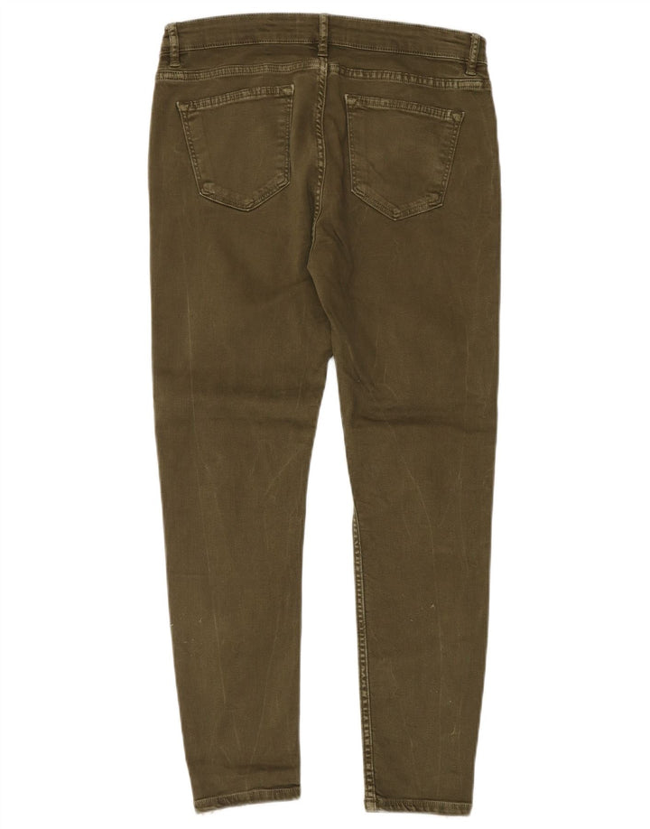 Blugi slim pentru femei Zara EU 40 Medium W30 L27 Kaki Colorblock