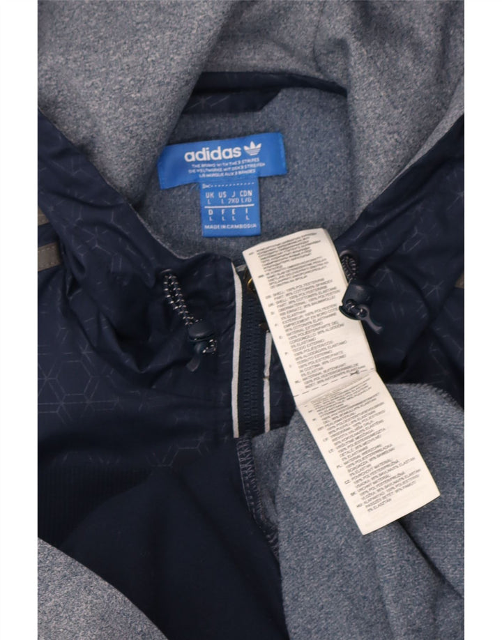 Jachetă de top pentru trening cu glugă Adidas pentru bărbați, mare, albastru bleumarin