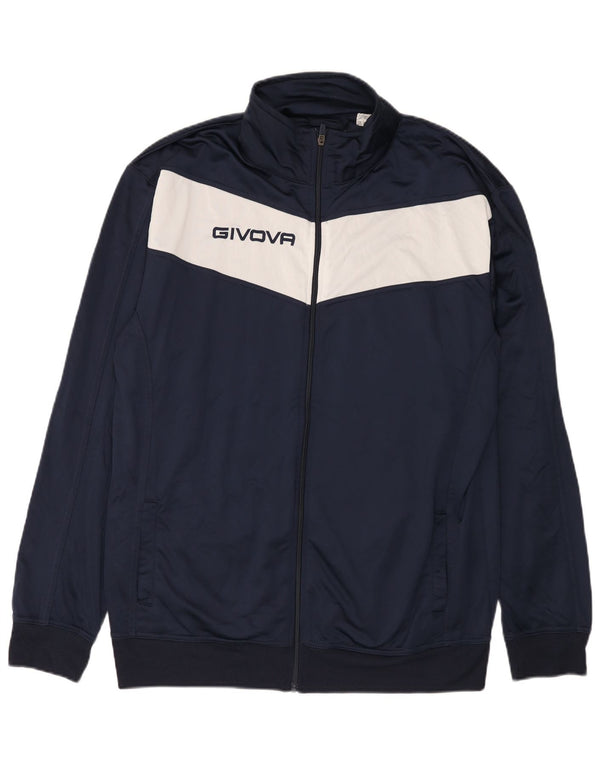 Jachetă de trening grafică Givova pentru bărbați, 4XL, bleumarin, color block