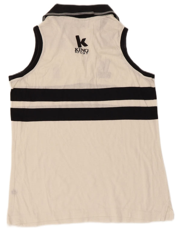 Tricou polo fără mâneci cu grafică Nike pentru femei UK 10, mic, alb, bloc de culoare